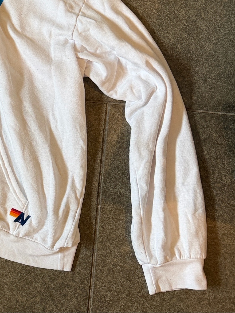 Aviator Nation White Hoodie with Colorful 'AV' Logo - Picture 7 of 14